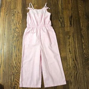 Girls stripe long romper - Pink/white - size 5
